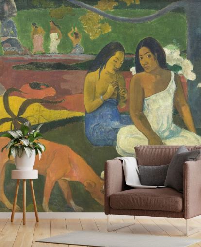 fine art wallpaper mural called Arearea by Paul Gauguin for bedrooms, home offices and living rooms