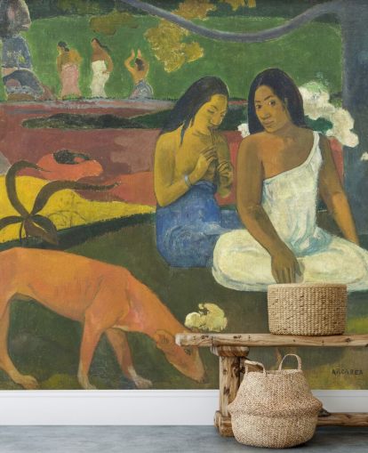 fine art wallpaper mural called Arearea by Paul Gauguin for bedrooms, home offices and living rooms