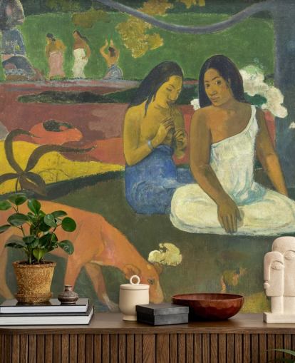 fine art behangmuurschildering genaamd Arearea van Paul Gauguin voor slaapkamers, thuiskantoren en woonkamers