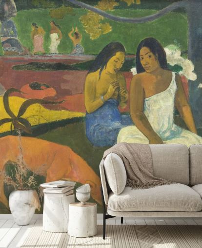 fine art wallpaper mural called Arearea by Paul Gauguin for bedrooms, home offices and living rooms