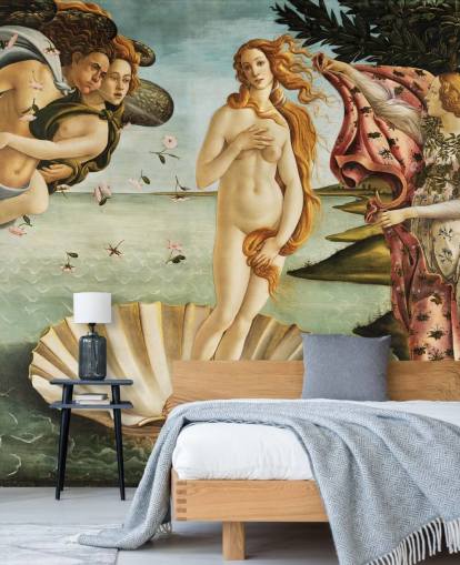 kunsttapet veggmaleri kalt The Birth of Venus av Botticelli for tak, bad og soverom