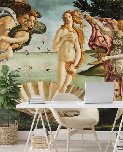 carta da parati fine art chiamata La nascita di Venere di Botticelli per soffitti, bagni e camere da letto