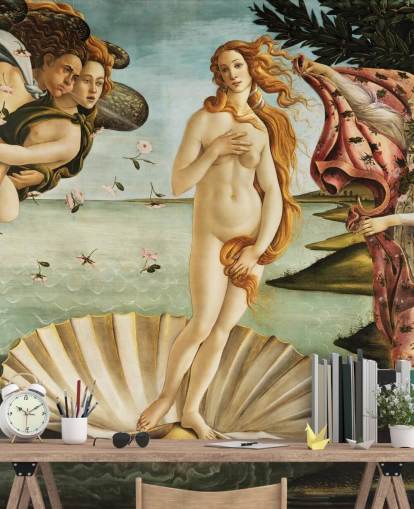 Kunsttapete mit dem Titel Die Geburt der Venus von Botticelli für Decken, Badezimmer und Schlafzimmer