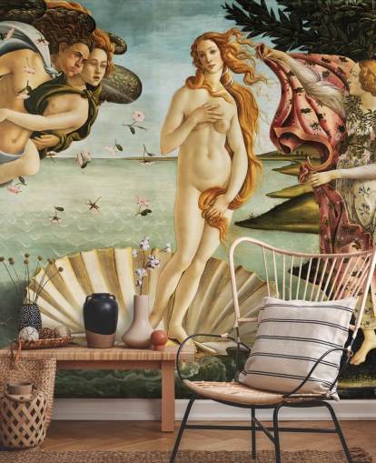 Kunsttapete mit dem Titel Die Geburt der Venus von Botticelli für Decken, Badezimmer und Schlafzimmer