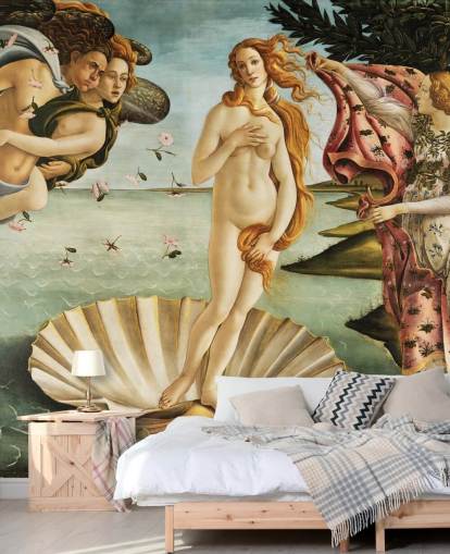 Kunsttapete mit dem Titel Die Geburt der Venus von Botticelli für Decken, Badezimmer und Schlafzimmer
