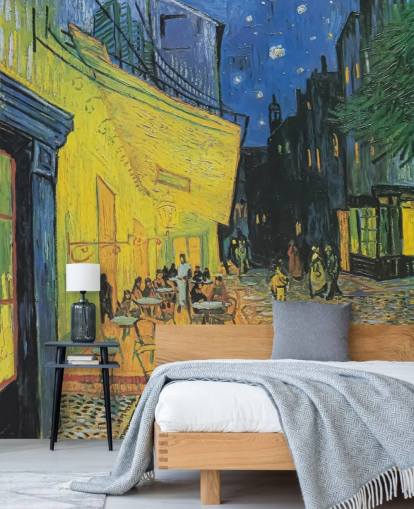 konsttapet väggmålning som heter Cafe Terrace at Night av Vincent van Gogh för sovrum och företag
