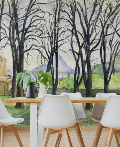 fine art wall mural called Chestnut Trees at Jas de Bouffan by Paul Cezanne for bedrooms and living rooms fine art wall mural called Chestnut Trees at Jas de Bouffan by Paul Cezanne for bedrooms and living rooms