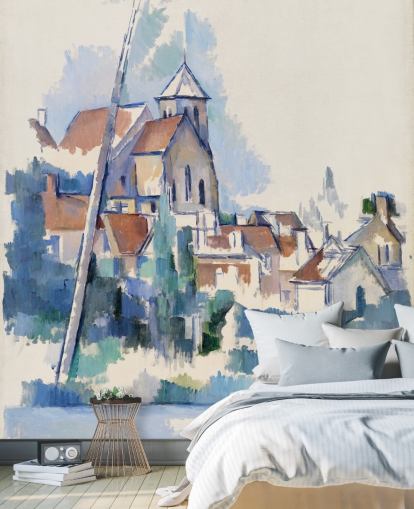 fine art wall mural called Church at Montigny-sur-Loing by Paul Cezanne for bedrooms, living rooms and home offices