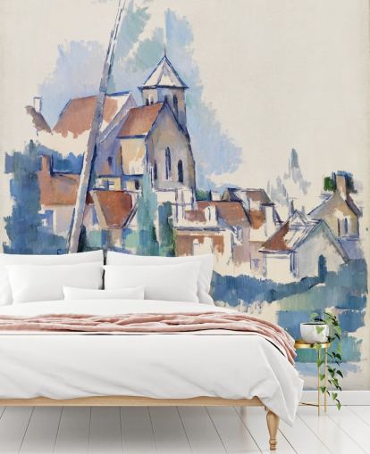 Kunstgemälde mit dem Titel Kirche in Montigny-sur-Loing von Paul Cezanne für Schlafzimmer, Wohnzimmer und Heimbüros