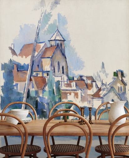 Kunstgemälde mit dem Titel Kirche in Montigny-sur-Loing von Paul Cezanne für Schlafzimmer, Wohnzimmer und Heimbüros