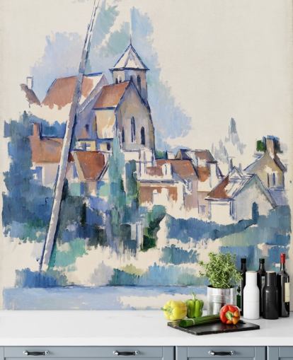 fine art wall mural called Church at Montigny-sur-Loing by Paul Cezanne for bedrooms, living rooms and home offices fine art wall mural called Church at Montigny-sur-Loing by Paul Cezanne for bedrooms, living rooms and home offices