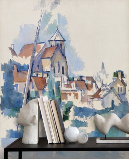 fine art wall mural called Church at Montigny-sur-Loing by Paul Cezanne for bedrooms, living rooms and home offices
