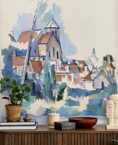 fine art wall mural called Church at Montigny-sur-Loing by Paul Cezanne for bedrooms, living rooms and home offices fine art wall mural called Church at Montigny-sur-Loing by Paul Cezanne for bedrooms, living rooms and home offices