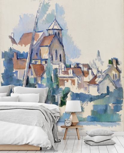 Kunstgemälde mit dem Titel Kirche in Montigny-sur-Loing von Paul Cezanne für Schlafzimmer, Wohnzimmer und Heimbüros