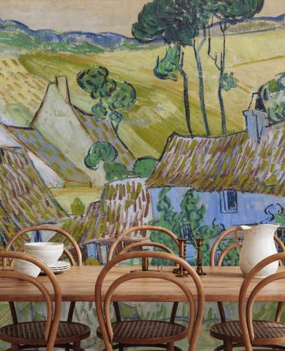 Vincent van Goghin taide-seinämaalaus nimeltä Farms near Auvers olohuoneisiin, makuuhuoneisiin ja ruokasaleihin Vincent van Goghin taide-seinämaalaus nimeltä Farms near Auvers olohuoneisiin, makuuhuoneisiin ja ruokasaleihin