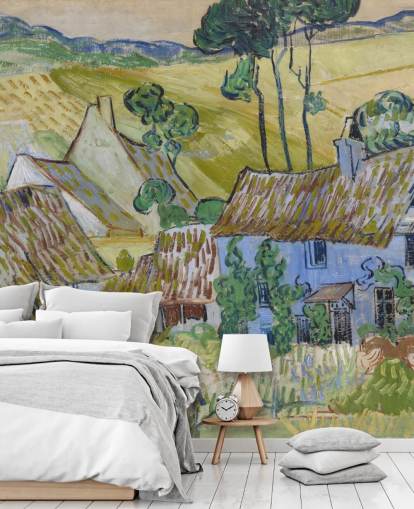 Vincent van Goghin taide-seinämaalaus nimeltä Farms near Auvers olohuoneisiin, makuuhuoneisiin ja ruokasaleihin