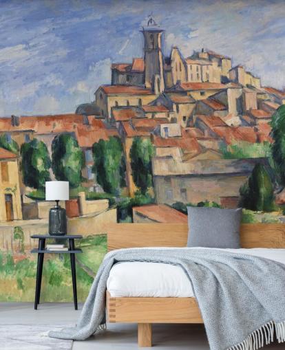 mural de papel de parede de belas artes chamado Gardanne de Paul Cezanne para quartos, salas de estar e salas de jantar