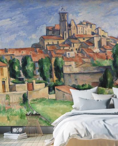fine art wallpaper mural called Gardanne by Paul Cezanne for bedrooms, living rooms and dining rooms