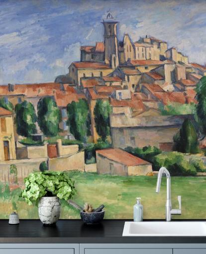 konsttapet väggmålning som heter Gardanne av Paul Cezanne för sovrum, vardagsrum och matsalar konsttapet väggmålning som heter Gardanne av Paul Cezanne för sovrum, vardagsrum och matsalar