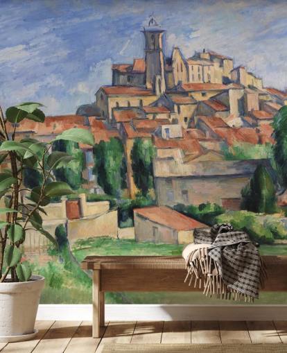 Kunsttapete namens Gardanne von Paul Cezanne für Schlafzimmer, Wohnzimmer und Esszimmer