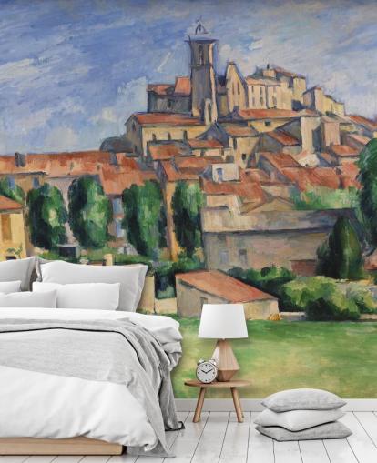 carta da parati fine art chiamata Gardanne di Paul Cezanne per camere da letto, salotti e sale da pranzo