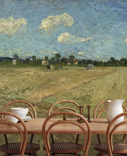 mural de parede de belas artes chamado The Ploughed Field, de Vincent van Gogh, para quartos, salas de estar e muito mais