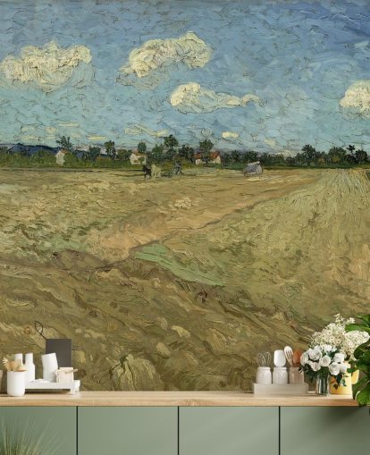 kunstvægmaleri kaldet The Plougged Field af Vincent van Gogh til soveværelser, stuer og mere kunstvægmaleri kaldet The Plougged Field af Vincent van Gogh til soveværelser, stuer og mere