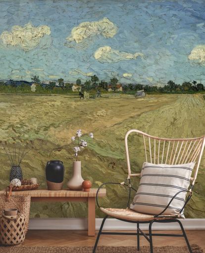mural de parede de belas artes chamado The Ploughed Field, de Vincent van Gogh, para quartos, salas de estar e muito mais