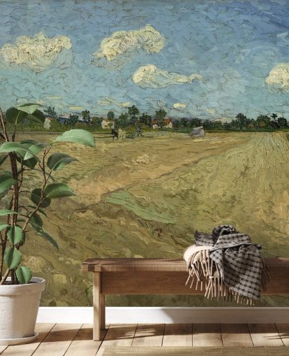kunstveggmaleri kalt The Plougged Field av Vincent van Gogh for soverom, stuer og mer