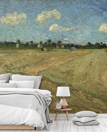 murale d'arte chiamato The Ploughed Field di Vincent van Gogh per camere da letto, salotti e altro
