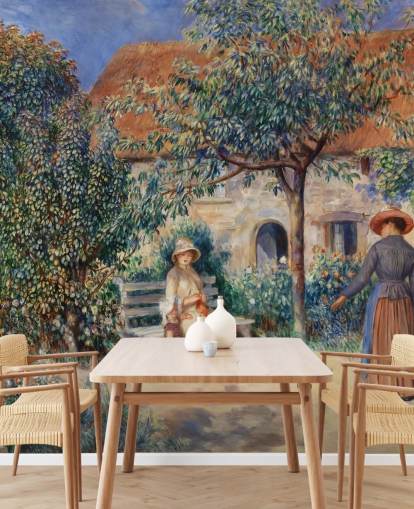 mural de papel pintado de bellas artes llamado In Brittany (En Bretagne) de Renoir para salas de estar y dormitorios