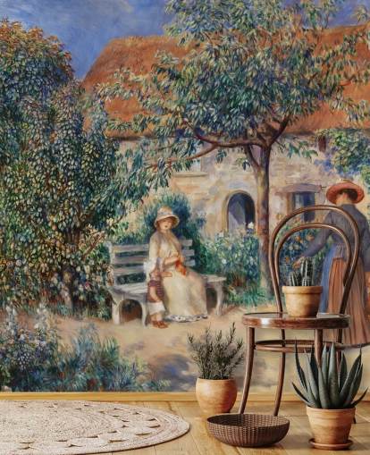 papier peint mural d'art intitulé In Brittany (En Bretagne) par Renoir pour les salons et les chambres