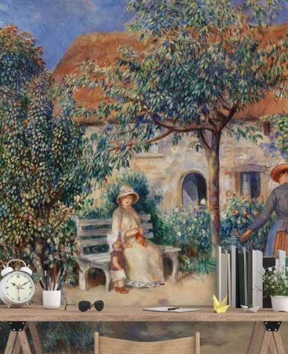 fine art wallpaper mural called In Brittany (En Bretagne) by Renoir for living rooms and bedrooms