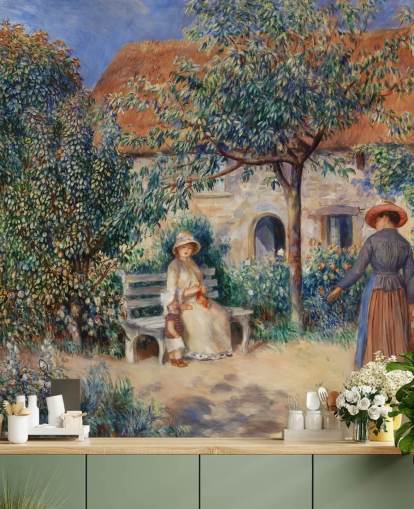 fine art wallpaper mural called In Brittany (En Bretagne) by Renoir for living rooms and bedrooms fine art wallpaper mural called In Brittany (En Bretagne) by Renoir for living rooms and bedrooms