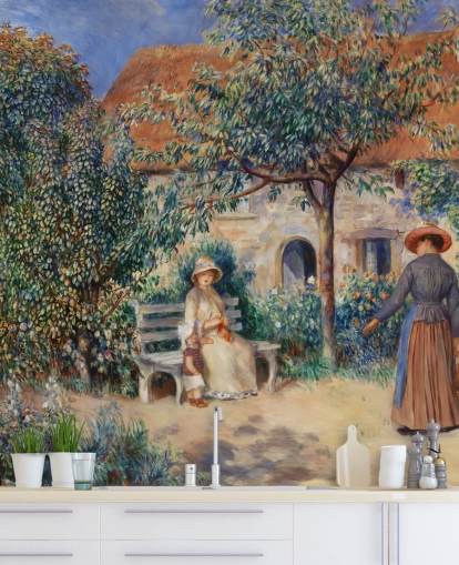 fine art behangmuurschildering genaamd In Brittany (En Bretagne) van Renoir voor woon- en slaapkamers