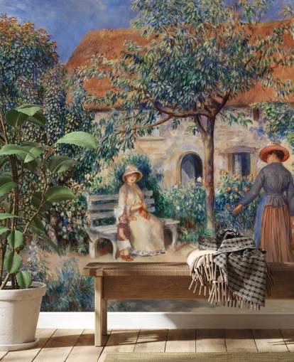 fine art wallpaper mural called In Brittany (En Bretagne) by Renoir for living rooms and bedrooms