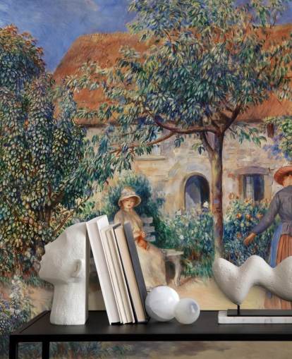 fine art wallpaper mural called In Brittany (En Bretagne) by Renoir for living rooms and bedrooms fine art wallpaper mural called In Brittany (En Bretagne) by Renoir for living rooms and bedrooms