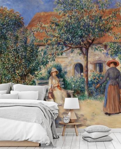 fine art wallpaper mural called In Brittany (En Bretagne) by Renoir for living rooms and bedrooms fine art wallpaper mural called In Brittany (En Bretagne) by Renoir for living rooms and bedrooms