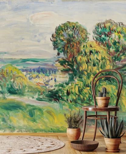 fresque murale d'art intitulée Landscape (1890) de Renoir pour les salons, les salles à manger et les chambres fresque murale d'art intitulée Landscape (1890) de Renoir pour les salons, les salles à manger et les chambres