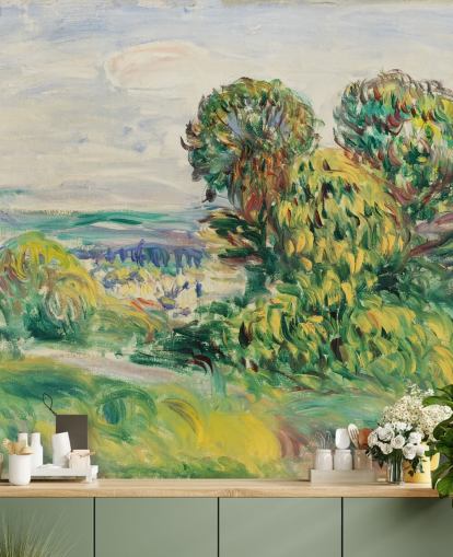 Kunsttapete namens Landscape (1890) von Renoir für Wohn-, Ess- und Schlafzimmer