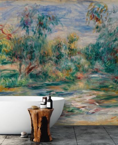 fine art wall mural called Landscape (Paysage) II by Pierre-Auguste Renoir for dining rooms, living rooms and bedrooms