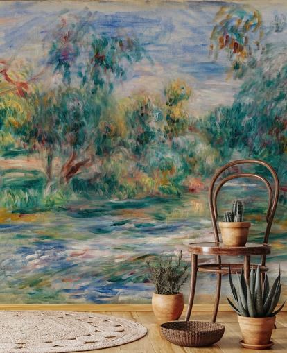 Kunsttapete namens Landscape (Paysage) II von Pierre-Auguste Renoir für Esszimmer, Wohnzimmer und Schlafzimmer