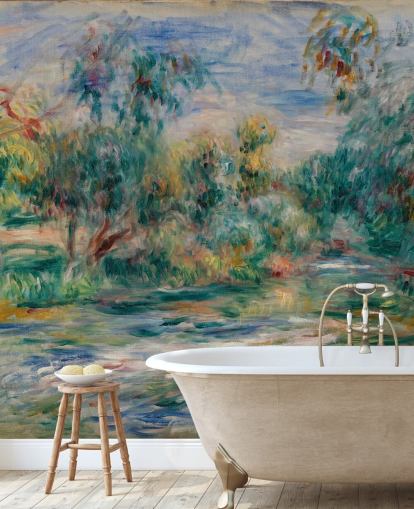 fine art wall mural called Landscape (Paysage) II by Pierre-Auguste Renoir for dining rooms, living rooms and bedrooms