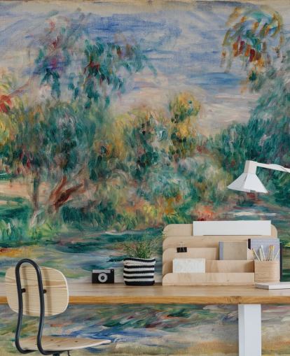 mural de parede de belas artes chamado Landscape (Paysage) II de Pierre-Auguste Renoir para salas de jantar, salas de estar e quartos mural de parede de belas artes chamado Landscape (Paysage) II de Pierre-Auguste Renoir para salas de jantar, salas de estar e quartos