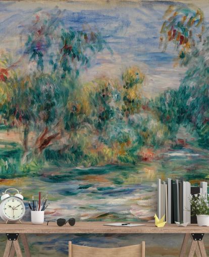 murale d'arte chiamato Landscape (Paysage) II di Pierre-Auguste Renoir per sale da pranzo, salotti e camere da letto