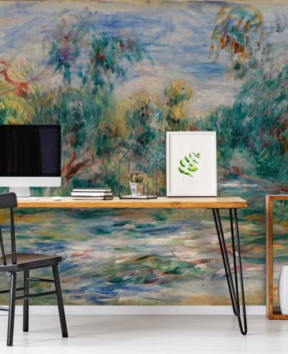 fine art wall mural called Landscape (Paysage) II by Pierre-Auguste Renoir for dining rooms, living rooms and bedrooms