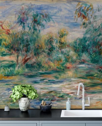 kunstvægmaleri kaldet Landskab (Paysage) II af Pierre-Auguste Renoir til spisestuer, stuer og soveværelser