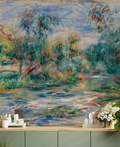 fine art wall mural called Landscape (Paysage) II by Pierre-Auguste Renoir for dining rooms, living rooms and bedrooms