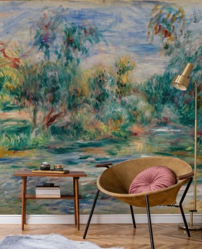 mural de parede de belas artes chamado Landscape (Paysage) II de Pierre-Auguste Renoir para salas de jantar, salas de estar e quartos mural de parede de belas artes chamado Landscape (Paysage) II de Pierre-Auguste Renoir para salas de jantar, salas de estar e quartos