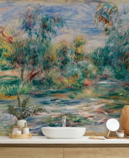 fine art wall mural called Landscape (Paysage) II by Pierre-Auguste Renoir for dining rooms, living rooms and bedrooms
